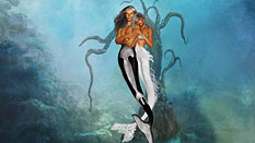Merman with Mermaid High Definition Wallpaper
