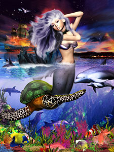 Menehune Mermaid Poster Print