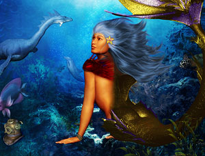 Fantasy Hawaiian Mermaid