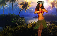 Hawaiian Hula Dancer Widescreen Wallpaper